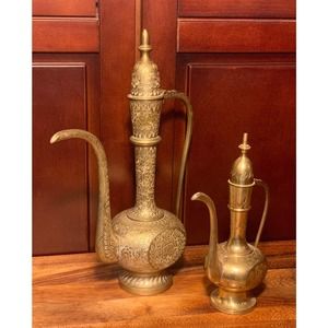 *SOLD* Vintage Brass Turkish Teapot Tea Kettle Set